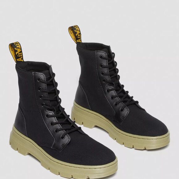 Dr. Martens Combs Boots Black Canvas 30826001 Black / Green Hi Mens Size 10 US - Picture 16 of 16